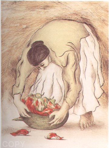 Woman With Chili Peppers