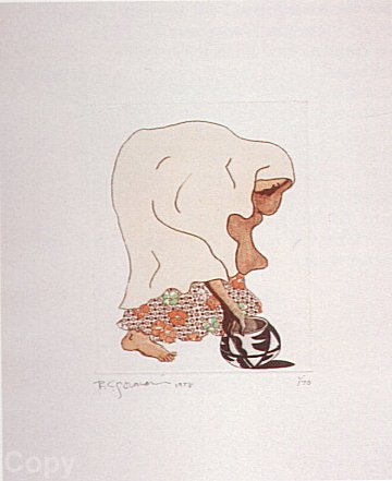 Woman With Flowered Skirt