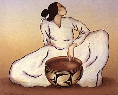 Woman With Tulip Bowl