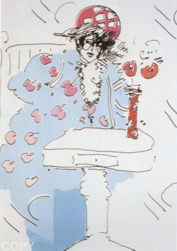 Lady in Blue With Vase