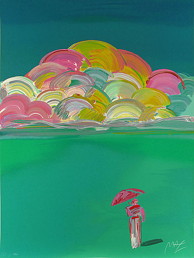 Umbrella Man With Rainbow Sky
