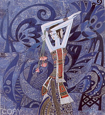 Peacocks and Flowers