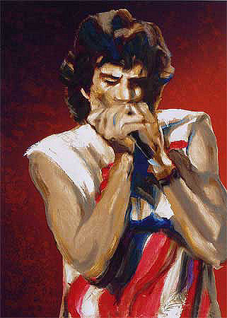 Mick With Harmonica I (Ruby)