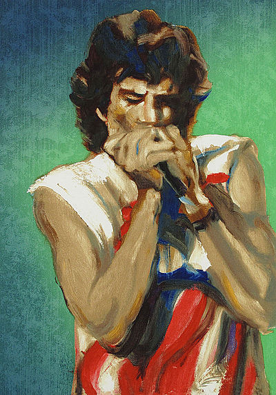 Mick With Harmonica II (Emerald)