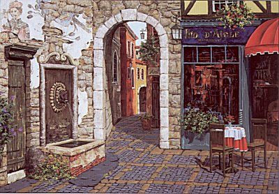 Cafe Nid d' Aisle / Fresco and Fountain